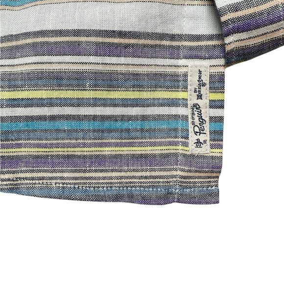 Original Penguin Short Sleeve Button Down Shirt Small Multicolor Stripe - Picture 3 of 7